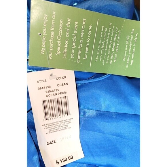 NWT - Morgan & Co. "Formal-Prom-Ball Dress" Classic Ocean Blue - Size 13/14 - Picture 10 of 12